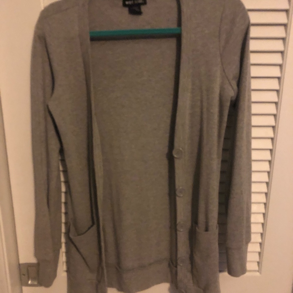 Gray long cardigan